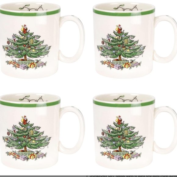 Spode Christmas Tree Collection Mug, set of 4 ( NEW WITH BOX)